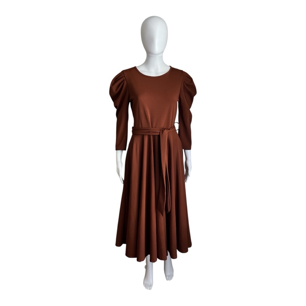 Jeyrey by H&H Fashion Elegant Brown Midi Dress Size M